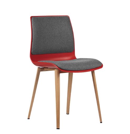 ST Pod Fabric Upholstered Breakout Chair with Timber Base