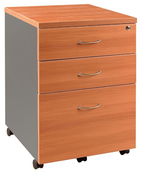 GP OMsystem Commercial Office Mobile Pedestal 2 Drawers & 1 File